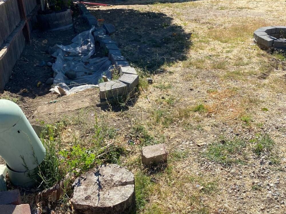 After: the same Woodland backyard cleared and raked by Dump Ninja